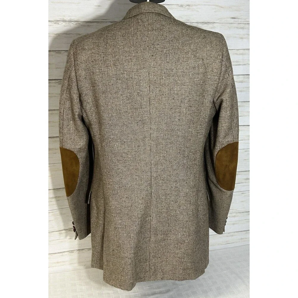 Vtg. John Weitz Palm Beach Harris Tweed Sport Coat Sz 40L Wool Blazer Union Made
